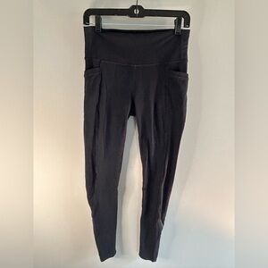 athleta zippered ankle leggings black medium yoga Pilates running stretchy